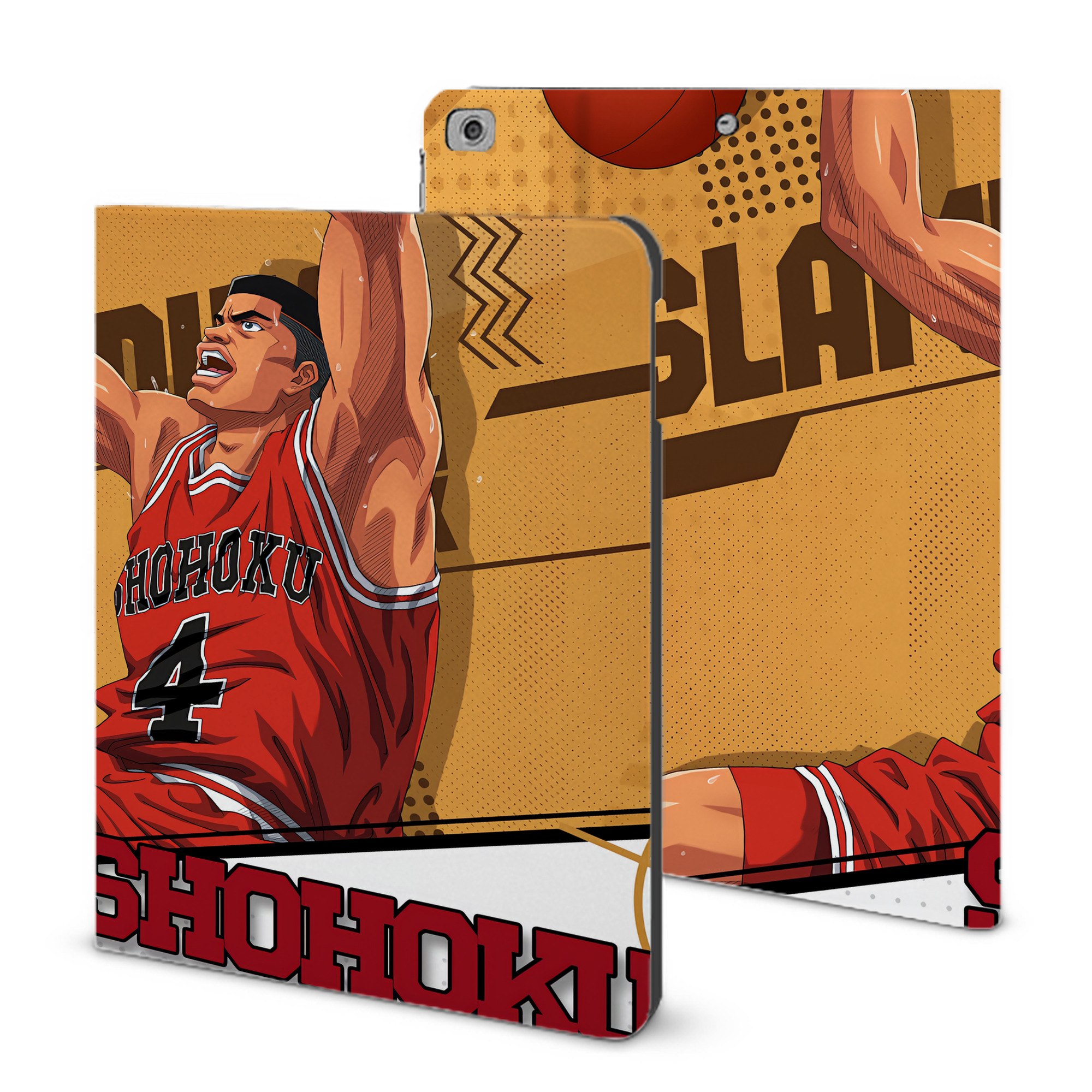 （画像用） SLAM DUNK／スラムダンク IPad ケース ブック型 PUレザー TPU 耐衝撃 軽量 薄型 ペン収納なし 全面保護 IPad 各モデル対応